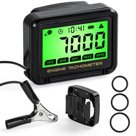 Digital Chainsaw Tachometer Motorcycle Pulse Engine Tachometer Adjustable Green Backlight Tacho Meter ATV RPM calibrated Gauge for Lawn Mower Dirt Bike Boat Marine UTV Small Engines