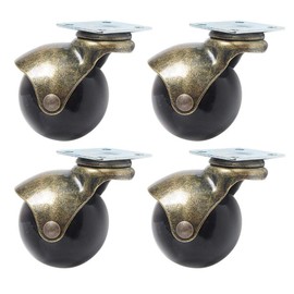 Ball Caster Wheel 360 Degree Rotating Antique Spherical Brake Heavy Duty for Desk Chair Table Furniture Legs 4 Pieces