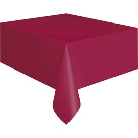 Burgundy Plastic Tablecloth, 108" x 54"
