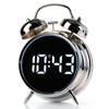 Digital Alarm Clock LED Display, No Ticking, Loud Alarm Clock