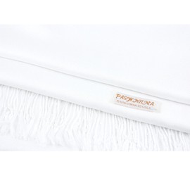 TZ Promise Pashmina Wedding Large Soft Plain Shawl/Wrap/Scarf for Women (White)