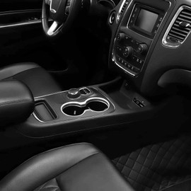 Summleaf for Dodge Durango 2011+ Gear Shift Cup Holder Cover Trim Bezel,Center Console Cup Holder Cover Trim Interior Accessories(Chrome)