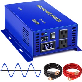 XYZ INVT 800 Watt Pure Sine Wave Inverter 24V DC to 110V 120V AC, 800W Power Invert Surge 1600W Power Converter for Solar System. (800W 24V 120V)
