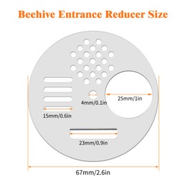 12 Pack Beehive Entrance Reducer,Stainless Steel Mouse Guard for Beehive, 2.67in Anti-rust Metal Beehive Entrance Gate, Round Escapeproof Hives Entrance Reducer,Beekeeping Supplies Gadget Equipment