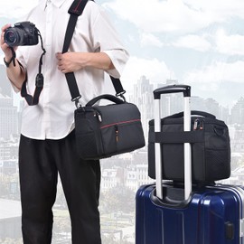 FOSOTO Waterproof DSLR / SLR Camera Case Shockproof, black, Camera case