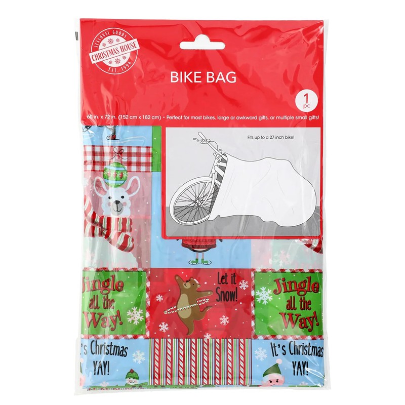 Christmas House Giant Gift Bicycle Bike Bag 60 in. x