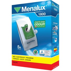 Menalux 1800, 5 Vacuum Cleaner Bags, Duraflow Fresh with Anti-Odour, Suitable for s-Bag, UltraSilencer, ClassicSilence, ASP 71, APF 61, Essensio, ErgoClassic, US, ACS, AEO, AP