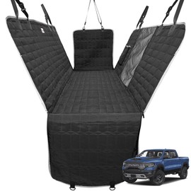 Reliadura Dog Hammock for Truck,Dog Car Seat Cover for Back Seat, Waterproof Seat Cover for Trucks with Mesh Window,Backseat Cover for Dogs in Car for F150/RAM1500/Sierra/Silverado