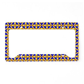 CafePress Mexican Tile Pattern License Plate Holder Aluminum License Plate Frame, License Tag Holder