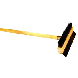 Thunder Group Long Wood Handle Pizza Oven Brush, 37-Inch