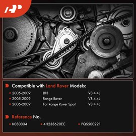 A-Premium Engine Serpentine Drive Belt Compatible with Land Rover Range Rover 2005-2009, Range Rover Sport 2006-2009, LR3 2005-2009, 4.4L