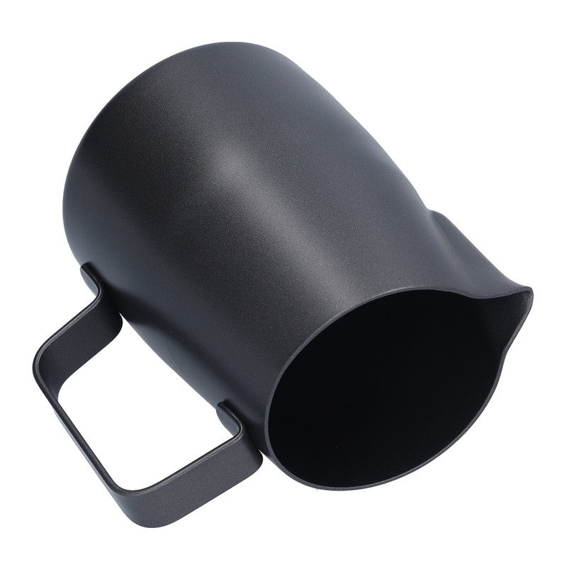400ml Black PTFE Oblique Mouth Milk Frothing Jug 304 Stainless
