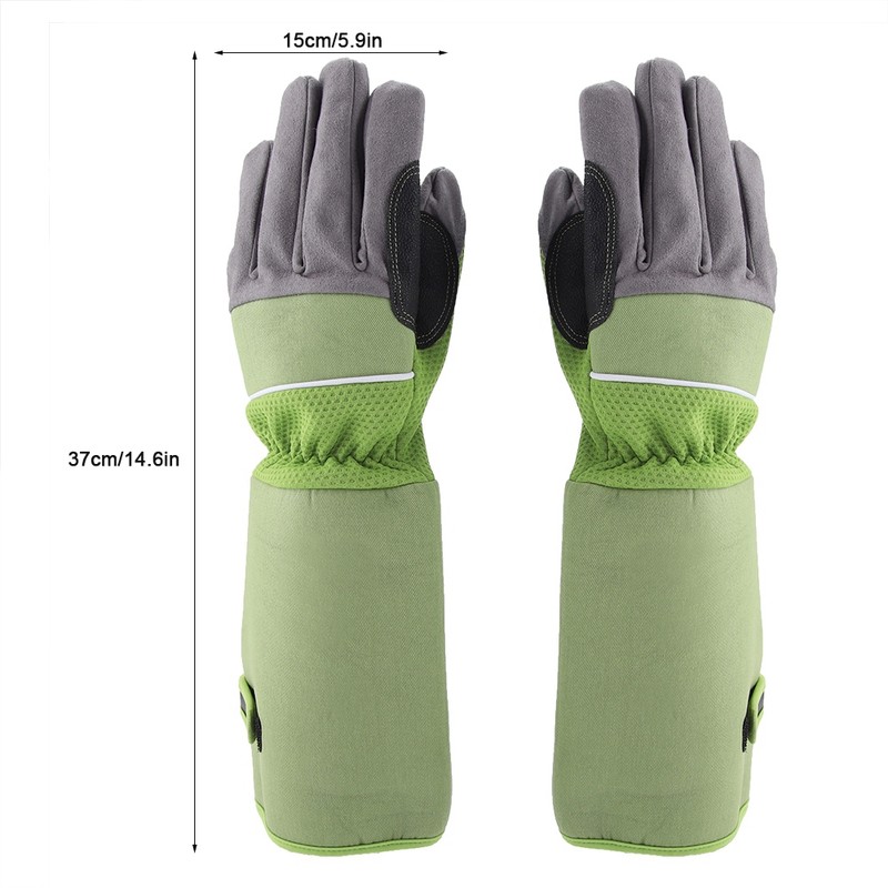 Long Rose Pruning Gardening Gloves Puncture Resistant Work Yard Glove(Green)