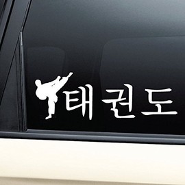 Taekwondo Martial Arts Vinyl Decal Sticker- Die Cut Decal Bumper Sticker for Windows, Cars, Trucks, Laptops, Etc.