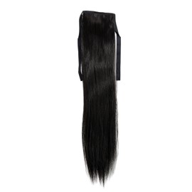 WIG ME UP - YZF-TS18-2 Hairpiece Pontail Pigtail extension slim light straight comb and ribbon medium black 18inch