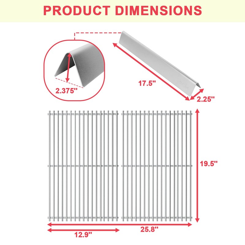 Genesis E310 Grill Grates & 7620 Flavorizer Bars for Weber