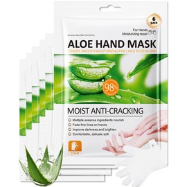 Hand Mask Set-6 Pairs Aloe Niacinamide Hydrating Peel Off Hand Mask,Nourish Gloves for Dry Cracked Hand,Repairing Moisturizing Gloves for All Skin,Home Spa Treatment,Women's Day Care Bulk Gift Kit