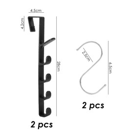 EHDWXVZM Pack of 2 Door Hooks, 2 Pieces S-Hooks, Small Hooks, Door Hangers, Door Hangers, Door Towel Hooks, Bathroom Door Hooks