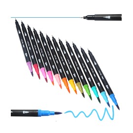 Mr. Pen- Dual Tip Brush Pens, 12 pcs, Assorted Color, Fine & Brush Tip Markers for Adult Coloring Markers for Adults