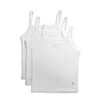 Feathers Girls Solid White Tagless Cami Super Soft Undershirts (3/Pack)