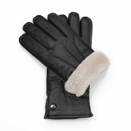 Hand Gewand by Weikert Exclusive Leather Gloves Made of Lamb Nappa Lined with 100% Merino Lambskin, Black, Lambskin Gloves Men, Warm, black