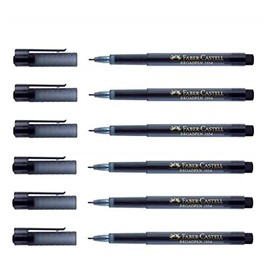 Faber-Castell Pen Broadpen 1554Fineliner Pens Pack of 6, Black
