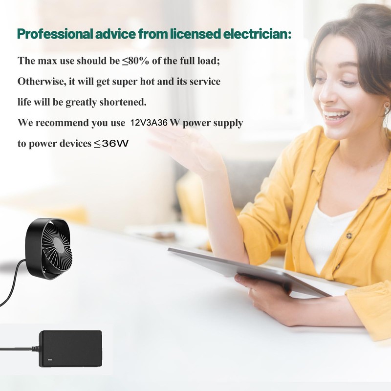 12V 3A Power Supply Adapter AC 100-240V 50-60Hz to DC