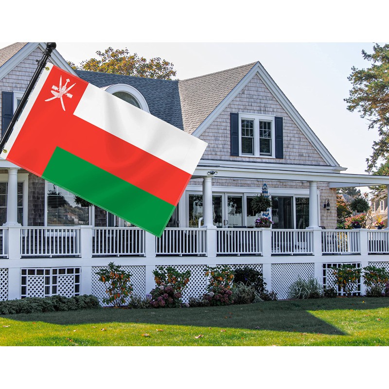 Large Oman Flag,3x5 FT Omani 75D Outdoor BannerArmish Decor for