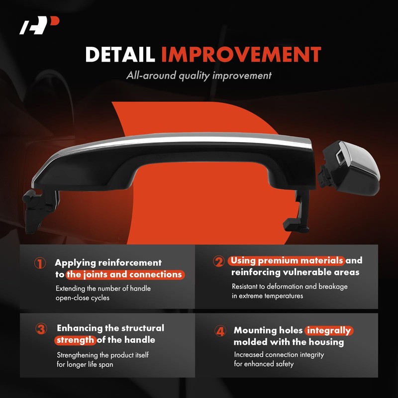A-Premium Front Driver and Passenger Side Exterior Door Handle with