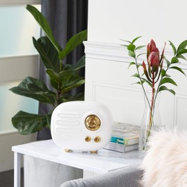 CosmoLiving by Cosmopolitan Modern Ceramic Radio Sculpture, 8" x 4" x 7", Gold