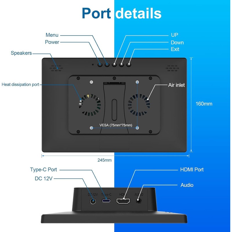 10.1 Inch Touchscreen for Raspberry Pi,5-Point 1920 * 1200 IPS