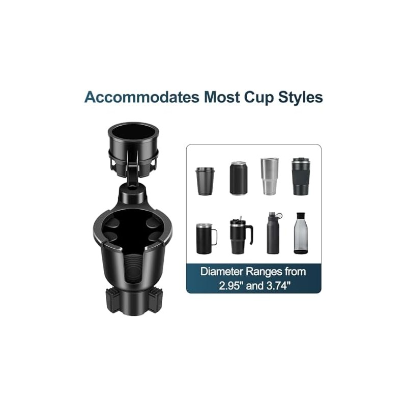 Car Cup Holder Expander Adapter with 360 Degree Rotation, Adjustable