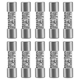 Heschen Solar DC1000V PV Fuse, Photovoltaic Fuses, gPV Type Fuse Link, HSPV-30, 10 * 38mm, 3A 1000VDC, I1 33kA, for Solar PV System Protection, 10PCS