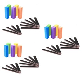 Healvian 3sets Nail Art Supplies Sponge Buffing Blocks Nail Files for Professional Manicure Diy Polishing Tool