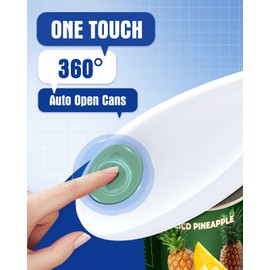 Electric Can Opener, Handheld One Touch Automatic Can Openers Fit Different Can Sizes and Shape with No Sharp Edges for Kitchen, Kitchen Gadgets for Senior with Arthritis, White
