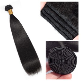Beyla Brasilianisches Echthaar, 8 A, brasilianisches Echthaar, Extensions, 90 – 95 g, Schwarz (12 Zoll, gerade)