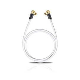 Oehlbach Transmission Edge S - OFC Satellite Cable, Antenna Cable for Satellite and Sky Receivers - F Connector M/M, Angled, DVB-S/S2, HDTV, 4k UHD, 5.10 m, White