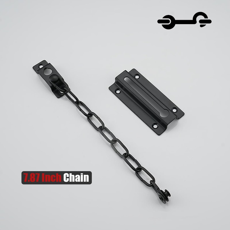 JQK Chain Door Guard with Lock, Black 2 Pack Chain