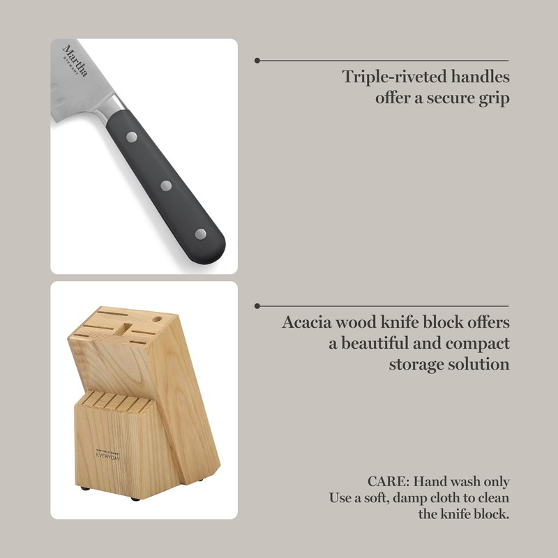 MARTHA STEWART Eastwalk 14 Piece High Carbon Stainless Steel Cutlery