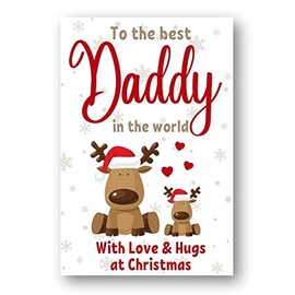 Second Ave Best Daddy Reindeer Children's Kids Christmas Xmas Holiday Festive Greetings Card