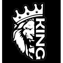 Lion Face Decal for Car Vinyl Window, Crown King with Lion Symbol Royal Car Sticker, King of The Road, Majestic Car Decal, 1PC (White)