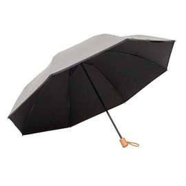 LIEBEN-0585 Men's and Women's UV Protection, Sun or Rain, Large 3 Folding Umbrella, Folding, 23.6 inches (60 cm) x 8 Ribs, Silver/Black