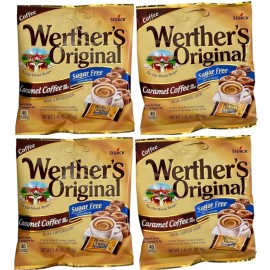 Werther's Original Lot Of 6 Werthers Original Caramel Coffee Hard Candy SUGAR FREE 1.46 oz Bags