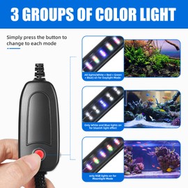 AQUANEAT LED Aquarium Light for 24 to 30 Inch Fish Tank, Full Spectrum Fish Tank Light, with Daylight Moonlight Mode