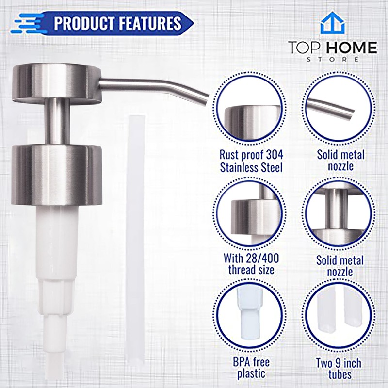 Top Home Store Elegant Flat Top Stainless Steel Soap and