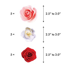 StikArt Removable Pink Roses White Roses and Red Roses Wall Decals Printed on Waterproof Canvas (15 Flowers)