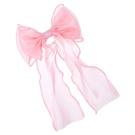 Pink Hair Bows, Large Long Tail Bow Hair Accessory for Women