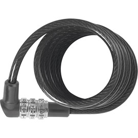 ABUS Spiral Cable Lock 3506C - 6 mm Thick Flexible Combination Lock - ABUS Security Level 1 - 120 cm - Black