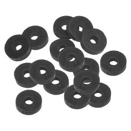 PATIKIL M4 Rubber Flat Washer, 16 Pack 4mm ID 13.8mm OD 3mm Thick Sealing Spacer Gasket Ring for Faucet Pipe Water Hose Fastener Bolt, Black