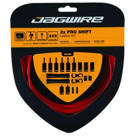 Jagwire PCK504 2X Pro Shift Gear Cable Set, Red, One Size